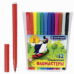 Фломастеры 12цв Centropen 7790/12P Пингвины, вентилируемый колпачок, смываемые,