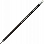 Карандаш HB Attache, ч/гр, 1258553 черный пластиковый корпус с ластиком