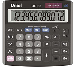 Калькулятор 12 разрядов UD-63 UNIEL  дв память 145х139мм