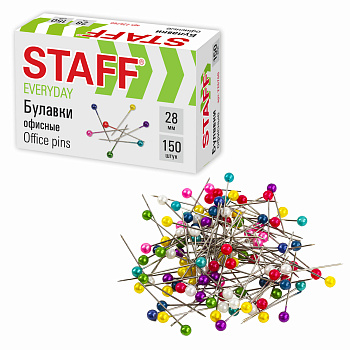 Булавки офисные 28мм 150шт Staff 226760