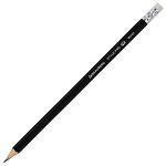 Карандаш чернографитный Brauberg Style PRO, HB, с ластиком, корпус черный, 181723