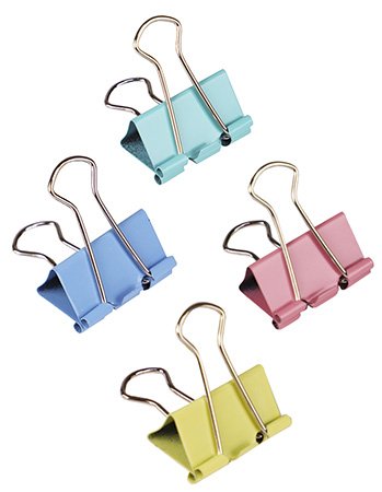 Зажимы  д/бумаг 19мм цветные 12шт Workmate (60л), 15-0465