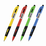 Ручка шариковая автом. STAFF BP-16 Neon, синяя, 143750, с грипом, ассорти, линия письма 0,35 мм