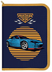 Папка д/труда А4 Schoolformat SUPER CAR, ПТРПМ-СПК, 325х230х25 мм синий пластик, полиэстер молния с 3 сторон откидная планка д/мальчиков