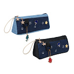 Пенал прямоугольный, ClipStudio 238-315, 23х10х6см, 1отд., 1карм., джинсовый мат., мет. нашивка, ручка, 2 диз., ПВХ бокс