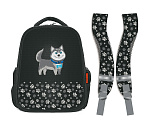 Рюкзак Bruno Visconti Собака-улыбка, черный 12-001-058/01 эргономичная спинка