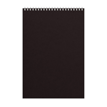 Блокнот А4 60л спир OFFICE, черный, 61361, клетка