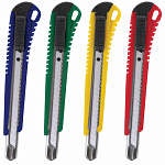 Нож канцелярский  9мм Staff auto-lock 237082 металлические направляющие