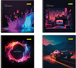 Скетчбук Silwerhof 20л. 190x190мм Неон 2002522, 4диз., спираль