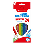 Карандаши 24цв ВКФ. Мои карандаши, MP-CP-1024, 3-гранные, дерево
