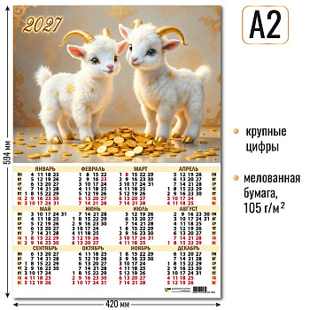 Календарь настенный 2027г А2 Символ года 10165