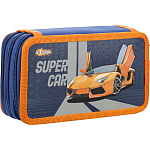Пенал 3секции Super car, ПКК 12-19, 190x110мм картон с покрытием soft touch, выборочный лак