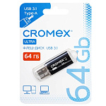 Флэш карта USB 64GB CROMEX Ultra USB 3.1, мет. корп., черный, 514164