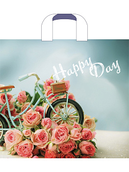 Пакет полиэтиленовый с петлевой ручкой Счастливый день 38х34см ПТЛ54563