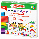 Пластилин 12цв Пифагор 120гр 106505 стек