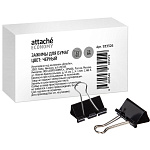 Зажимы  д/бумаг 25мм черные 12шт Attache (100л) 933326