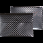 Папка-конверт на кнопке deVENTE. TOTAL BLACK A4, 3071348, черная, фактура ''шахматная доска'' внешний карман