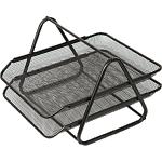 Лоток для бумаг deVENTE 3101702, чёрный 35x29,5x20см 2х секц. горизонт., металл. сетка