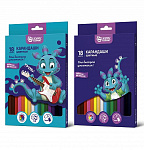 Цветные карандаши Schoolformat SMART DINO 18 цв. дерев. КЦ18-СДН шестигран. корп. карт.уп.