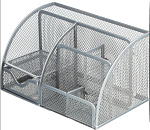 Подставка-органайзер 7отд Attache, 1725309, серебр., 130x220x140мм с выдв.ячейкой металл сетка