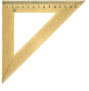 Треугольник деревянный 45гр*160мм Эдельвейс, тд45/16