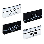 Пенал треугольный, 19х8,5х3см, 1 отделение на молнии, 238-422 каучук, принт, 4 дизайна, пакет