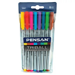 Набор шариковых ручек 8цв PENSAN Triball Colored, 1 мм, 1003/PVC8