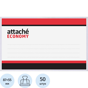 Бейдж 55 х 90мм зажим/булавка, Attache, 335899 прозрачный