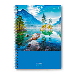 Тетрадь А4 80л Светоч. Горный пейзаж, 01578 спираль, клетка, тверд. обложка