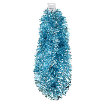 Мишура 200х10см, ПЭТ, Голубая, 26-332