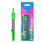 Циркуль металлический ErichKrause Neon, 120мм, 61281, флоупак, зеленый