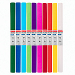 Бумага креповая 10цветов 50*250см яркие цвета, Brauberg, 112556, 32гр