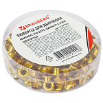 Люверсы BRAUBERG, 250 шт., внутренний диаметр 4,8 мм, длина 4,6 мм, золотистые, 227793