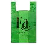 Пакет-майка ПНД 30+16*54 см, 30 мкм, зеленый, ''FA'', TSH103G