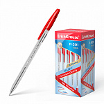 Ручка шариковая красная ErichKrause R-301 43186, Stick Classic 1мм прозрачный корпус Ручка шариковая красная ErichKrause R-301 43186, Stick Classic 1мм прозрачный корпус