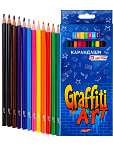 Карандаши 12цв Profit. Граффити, КЦ-2627, пластик. корпус 6-гр