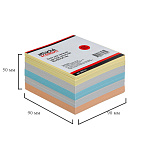 Блок д/записей цветной непроклеенный 9*9*5см Attache, 605141 плотность 65г/м2