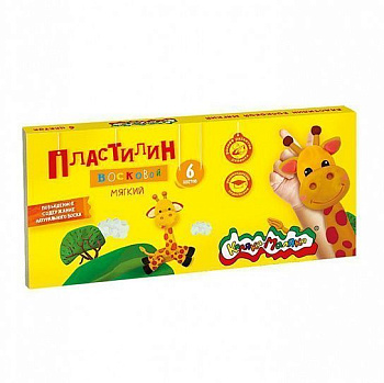Пластилин 6цв Каляка-Маляка ПВКМ06 90гр восковой