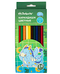 Карандаши 24цв ПандаРог Дракоша, 15-5906 деревянные