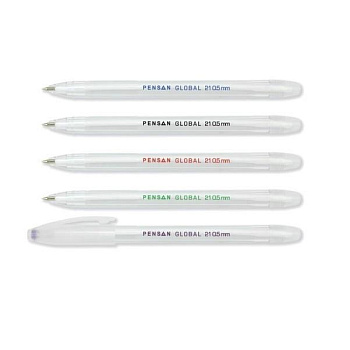 Ручка шариковая масляная Pensan Global-21 зеленая 0,5мм 2221