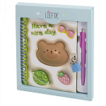 Подарочный блокнот, Alingar, AL12152 Мишка, 45л, клетка 18*22см