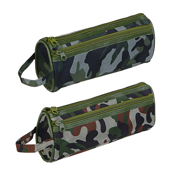 Пенал прямоугольный ClipStudio 238-413, 2 отд., ткань ''милитари'', 21,5х9,5х6,5см