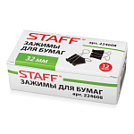 Зажимы  д/бумаг 32мм черные 12шт Staff 224608 (140л)