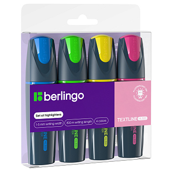 Набор текстовыделителей Berlingo Textline HL300, 04цв., 1-5мм T3020