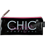 Пенал deVENTE. Chic, 7024347, 21x9x1 см, плоский, на молнии, глянцевая искусственная кожа, с подкладом