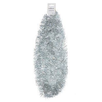 Мишура 200х5см, ПЭТ,Серебро, 26-324