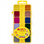 Краски 24цв акварель Каляка-Маляка АККМФ24 Медовая, без кисти (квадратные кюветы)