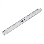 Линейка 30 см, EEN204469002, пластик., 2 шкалы см/дюйм, прозрачная, пакет ПВХ