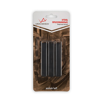 Уголь прессованный 3шт. мягкий Vista-Artista VACS