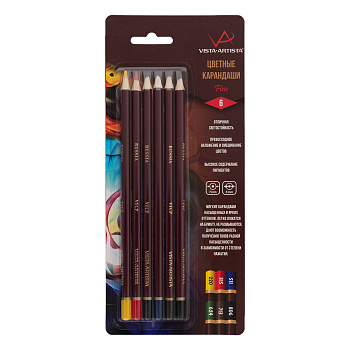 Карандаши 6цв художественные Vista-Artista.Fine VFCPB-6